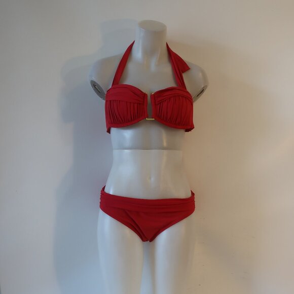 Womens Sea Folly Padded Halter Top Swim Bottom Bikini Swimsuit 8 - Picture 1 of 7